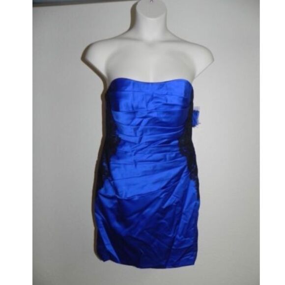 Davids Bridal Dress Horizon Blues Sz 8 Strapless - Picture 1 of 4